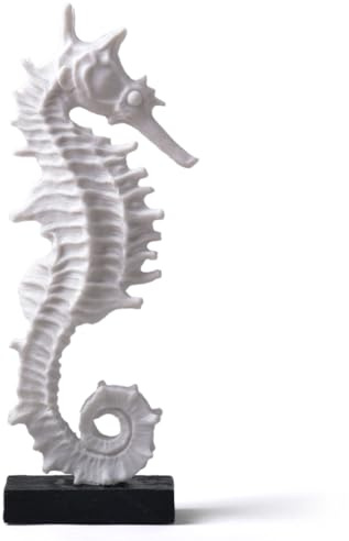 HAUCOZE Seepferdchen Skulptur Ozean Deko Statue Maritim Figur Modern Geschenk Kunst Tisch Art für Regal Schlafzimmer Resin 34cm
