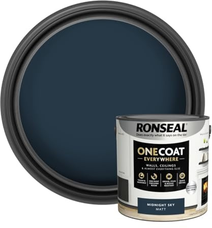SAVING HUB Wall & Ceiling Paint - One Coat Everywhere Matt Paints 2.5L - Tough & Washable Walls Paints Matt - Quick Drying Matt Paint for Ceiling - Grease, Stain & Mould Resistant (Midnight Sky)
