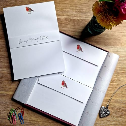 Me Loovely Robin Letter Writing Set A5 Bird Stationery Paper with C6 Envelopes (18 Letters & 18 Envelopes with Gift Box)
