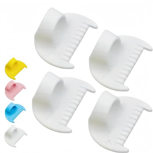 4 Stück Kantenstichschloss & Nählehre Set 4mm mit Daumenführung für gleichmäßige Stiche Kantennäh-Verriegelungswerkzeug aus Kunststoff Nähschablone für Anfänger & Fortgeschrittene ideal für Quilten