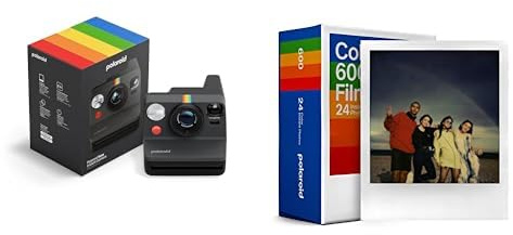 Polaroid – Now Gen3 – Cámara instantánea Negra + Pack Triple de película a Color (x24 Fotos) + Álbum