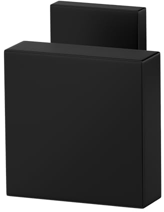 ERGO line Fest Türknopf CUBE, FIX KNAUF, Schwarz, 1 eckiger Türknauf für Rahmentüren, Nicht Drehbar, Feststehender Türknopf aus V2A Edelstahl, TOP Qualität, Schmalrahmenbeschläge, Flachform