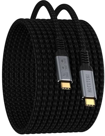 HOTUTUKI Extra Long Data Cord 16.5ft Compatible with Thunderbolt 4/3,Type c to Type c,USBC 3.2 Monitor Cable Support 20Gbps 240W PD high Speed USB c Cable Fast Charging Cord, 4K for Monitor