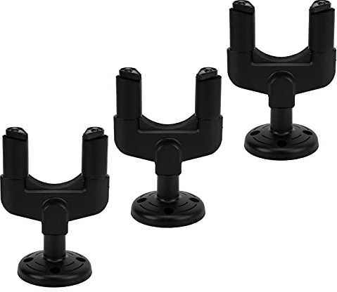Cryfokt Set di Staffe per Montaggio a Parete per Chitarra Salvaspazio, Ganci Neri a Forma di U in 3 Pezzi con Copertura Morbida per Protezione Antigraffio, Adatti per Studi