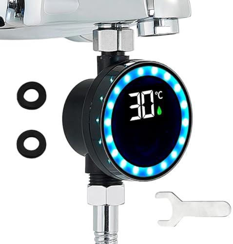 Arroopu Misuratore Di Temperatura Acqua Per La Doccia, Monitor Di Misurazione Impermeabile, Termometro Per Bagno Con Display Digitale A LED, Per Doccia Bagno Rubinetto Soffione Casa Cucina