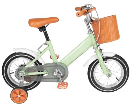 BJTDLLX 30 cm barncykel med främre korg och stödhjul, flickor och pojkar barncykel för 2–4 år, 3-hjul utomhus cykel läracykel, justerbar höjd 60–70 cm