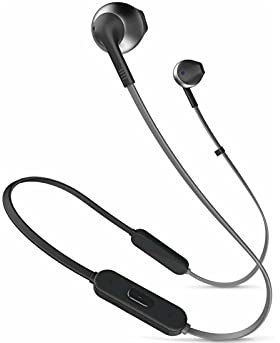 JBL Tune 205BT Wireless In-Ear Earbud Headphones with Bluetooth and Microphone ? Flat Tangle Cable ? Black