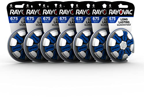Rayovac Hearing Aid Batteries Size 675 for Hearing Aid Devices (42 Count)