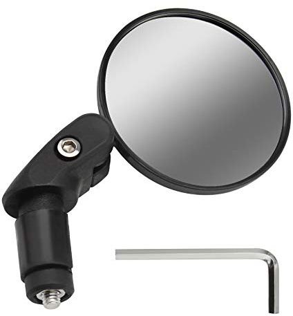 Be In Your Mind Bike Handle Bar End Mirror 360° Rotatable Adjustable Handlebar Rear View Round Convex Mirror with Screws Wrench for Bicycle MTB Road Bike