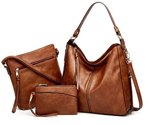 Pahajim Bolso Mujer Bandolera Grande PU Cuero Bolso de Hombro Shopper Elegante Bolsos Hobo Conjunto de Bolsos y Cartera para Trabajo, Compras y Viajes