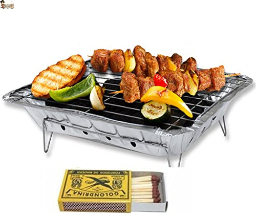 BricoLoco.com Pack 4 Barbacoa instantánea desechable de un solo uso para usar y tirar. ¡¡¡800 gramos!!!. Jardín, picnic, excursiones, camping. REGALO CERILLAS. (4)