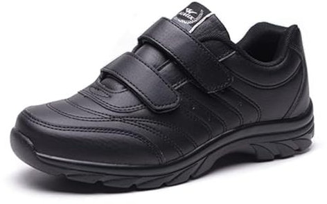 JOMIX Gesundheitsschuhe Damen Sneaker Atmungsaktiv Sportschuhe Leicht Laufschuhe Schwarze Turnschuhe mit Klettverschluss Damen (Schwarz, 41 EU, D210)
