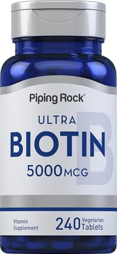 Piping Rock Biotin 5000mcg | 240 Tablets | Vitamin Supplement | Vegetarian, Non-GMO, Gluten Free