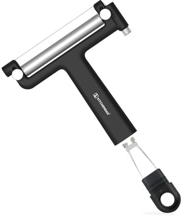 KITCHENDAO Replaceable Wire Cheese Slicer Cutter, 50% Stronger Wires with 2nd Gen Wire Fixing Mechanism, Adjustable Wire Cheese Cutter, Quick Replacet, Dishwasher Safe, with 3 Extra Wires (KD20197)