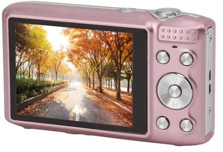 Digitalkamera 58 MP 4K HD 2,88 tums IPS-skärm 16x zoom autofokus kompakt för resefotografering, vlogging (PINK)