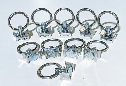 10x Single Stud Fittinge mit Ring für Airline-Schiene Zurrschiene (Sprinter etc.) Zurrgurt Adapter Endbeschlag Endfitting