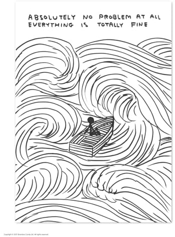 Brainbox Candy Official David Shrigley Postcard ‘No Problem At All’ - Funny Postcards - David Shrigley Art - A6 Print - Artistic Postcard