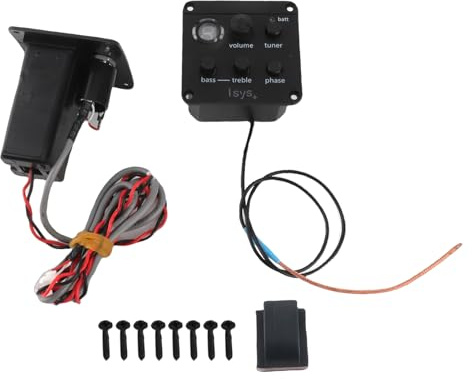Gitarren-Tonabnehmer-Vorverstärker-Körper, Gitarren-Tonabnehmer-Vorverstärker-Lautstärke, Bass-Höhen-Phasensteuerung, Integrierter 7-Segment-LED-Tuner, Gitarren-EQ-Equalizer für