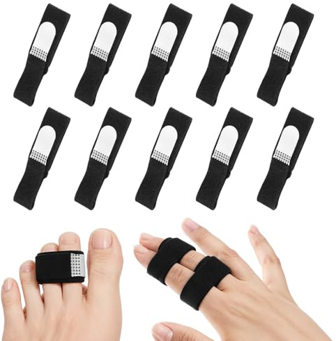 Yuanchu Lot de 10 attelles de doigt réglables - Petit déclencheur - Protection des doigts - Pour orteils, cassés, entorses, arthrite, tendinite (10)