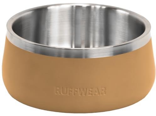 Ruffwear Basecamp - Ciotola per cani in acciaio inossidabile, leggera e portatile per dolcetti, cibo e acqua, antiscivolo e lavabile in lavastoviglie, contenitore antigoccia, grande capacità 1,6 litri