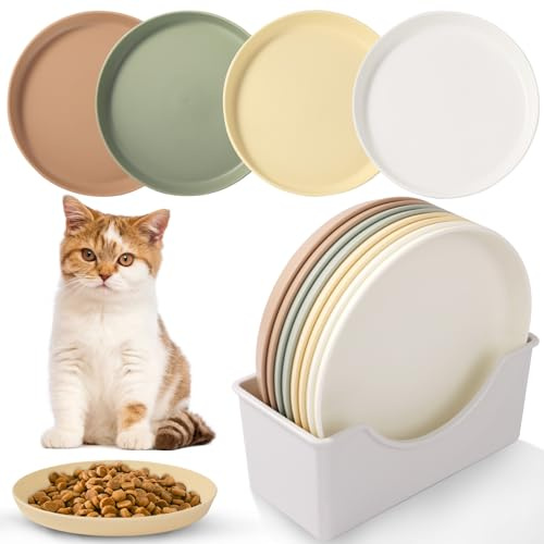 Vikcvcsc 8 Pezzi Ciotole per Gatti, Girare per Gatto, Ciotola Catto Bassa, Ciotola per Cibo Colorate, Gatto per Cani Piccoli