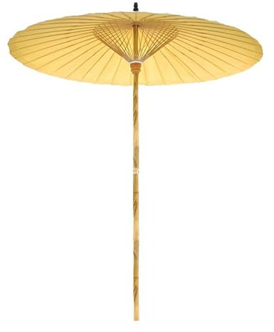 KXWOQ3ED Parasol de Jardin Rond en Papier d'Huile, Parapluie de Plage Oriental en Bambou Portable, Imperméable, Protection UV, Parasol Décoratif de Terrasse Extérieur Vintage Jaune
