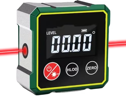 Digitaler Winkelmesser Neigungsmesser mit LCD Display, Digitale Wasserwaage mit Magnetfuß, 0,1° Genauigkeit IP54 Wasserdicht USB Wiederaufladbarer Winkelmessgerät für Holzarbeiten, Bau Heimwerker