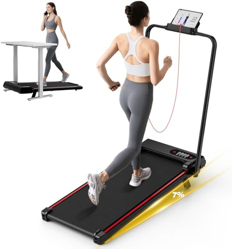 Walking Pad with Incline, 3 in 1 Treadmills for Home Foldable, 2.5HP Folding Treadmill Under Desk with Remote Control & LED Display for Home/Office Cardio Fitness Exercise (Classic)