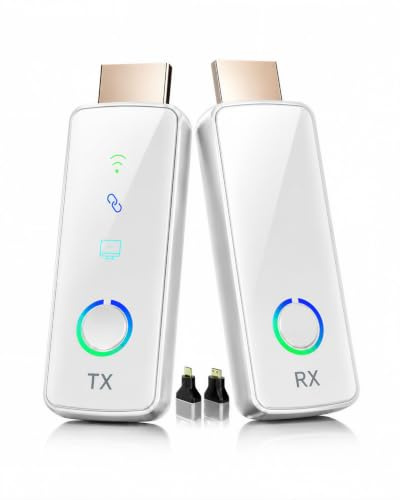 PWAYTEK Trådlös trådlös HDMI-sändare och mottagare 50 m (164 FT), 4K-avkodning 1080P@60Hz Ultra HD, LED-skärm, Plug & Play, 5G 2,4 GHz, ljud och video för PC, projektor, TV-box och bildskärm