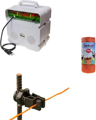 Pastor Eléctrico Kit de Cercado Eléctrico con Electrificador 220V y Accesorios Gemi