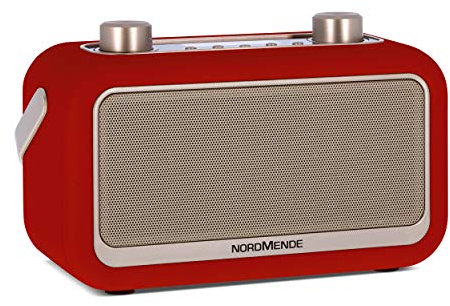 Nordmende Transita 30 - portables Digitalradio (DAB+, UKW, Bluetooth-Audiostreaming, Wecker, Uhrzeit, Favoritenspeicher, LCD Display, Kopfhöreranschluss, 2 x 3 Watt Stereolautsprecher) rot