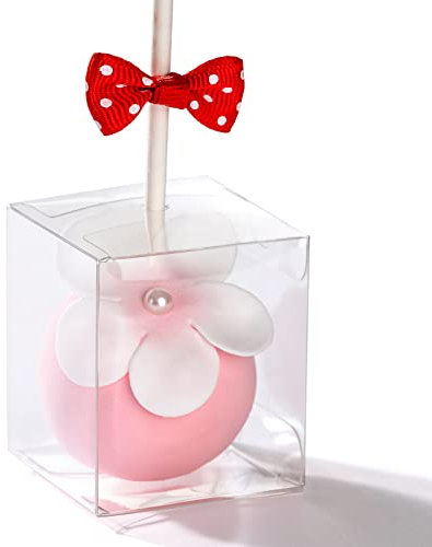 RomanticBaking 100 Pack 1 3/4 x 1 3/4 x 2 individul Single Cake Pop Box With Hole Small Gift Boxes Mini Plastic Boxes Treat Boxes Candy Boxes