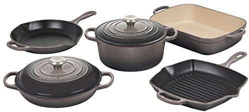 Le Creuset Enameled Cast Iron Signature Cookware Set, 7 pc, Oyster