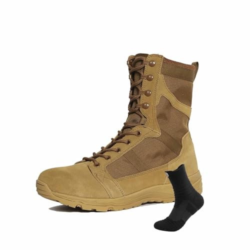 Robuste Armee-Kampfstiefel, wasserdichte Wanderarbeitsstiefel für Herren. Militärische taktische Stiefel für Herren. Leichte Arbeitsstiefel für Herren, atmungsaktive Dschungel-Wüstenstiefel ( Color :