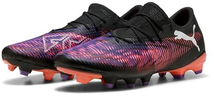 PUMA Unisex Future 8 Match Low FG/AG Fussballschuh, Black White-Glowing RED, 43 EU