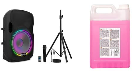 Wiibo - Festa 12BT Altavoz Activo Profesional de 12 - Potencia de 600W & Ibiza - SMOKE5L-HD - Líquido para máquina de Humo de Alta Densidad - 5 litros