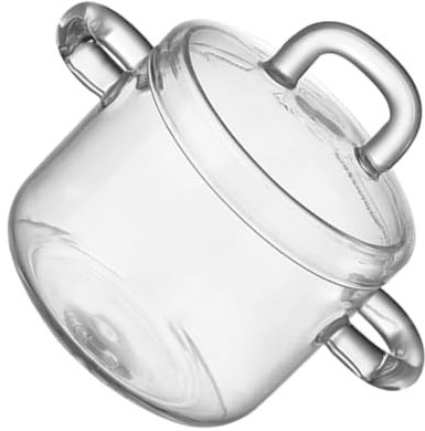 CIYODO 1 Stück Glastopf Glasschüssel Mit Deckel Puddingschüsseln Salatschüssel Dessertschüssel Mit Deckel Doppelgriff Dessertschüssel Glas Obstschale Obstschale Mit Deckel