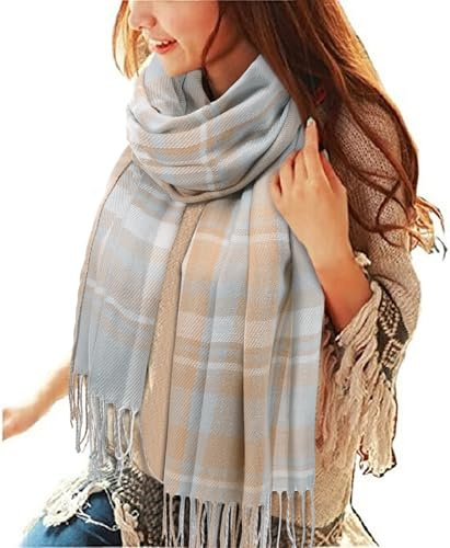 Yuson GirlScarf Women's Fashion Long Shawl Big Grid Winter Warm Lattice Large Scarf