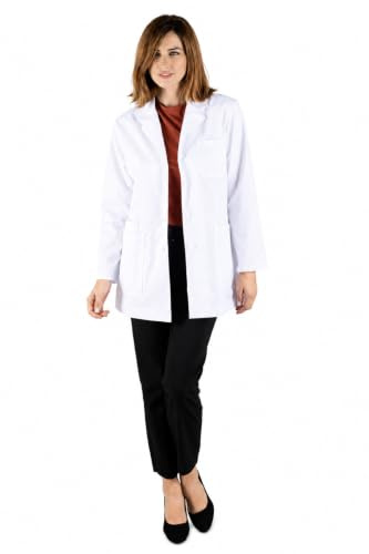 Fabiola Amor, Blouse sanitaire de laboratoire pour femme, blouse médicale blanche, manches longues, uniforme et vêtements de travail, couleur blanche, blanc, XXL