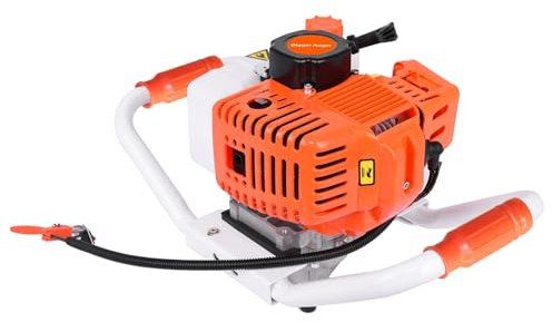 Yokawe 63CC 2-Stroke Gas Powered Earth Auger, 2500W Post Hole Digger without Drill Bits, Cordless Hole Digger, Mixing Ratio 25:1 Orange