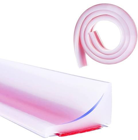 Jimkply 5 m x 2 cm tira transparente de protección contra golpes para ducha, autoadhesiva, junta para mampara de ducha, placa de trabajo de cocina, tira impermeable transparente, tira de silicona