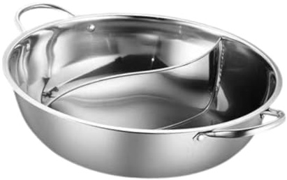 Baoblaze Pentola cinese per hot pot a doppio sapore, pentola per cucina, fornitura per hot pot divisa, padella per hot entrambi i lati, sito Shabu per, 32 Cm