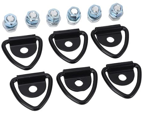 Jiawu Ancoraggi in Legno a V-Ring, Anelli di Ancore 6 Pacchetti, Acciaio Pesante, Bullone Sull'ancora per Rimorchio per Carico, Camion, RV, Barca, ATV, SUV, 3.300 Libbre di Lavoro