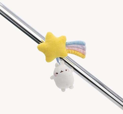 NICI MagNICI - Estrella fugaz con MOLANG de 5 cm, Blanco, muñeco de Peluche con imán Que se adhiere a Superficies metálicas, pizarras magnéticas y Asas de Bolsos, para Viaje, Idea de Regalo, 62213