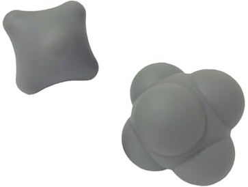 AEIKINISIS Set of 2 Massage Balls, Reflex Ball for Hand Eye Coordination Training and Six Point Spike Massage Ball for Deep Muscle Relief, Suitable for Hands, Feet and Back (Grey/Grey)