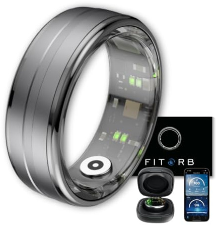 Fitorb Smart Ring Pro - Das Original. High-Tech Fitness- & Gesundheitsring, Schlafanalyse, 24/7 Aktivitätstracking. Temperaturmessung, Stress. Proberinge. (Saturn, Grau, 21,6 mm (12))