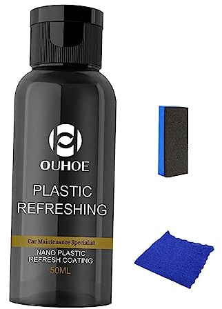KiBcsLic 3 Piezas Restaurador de Plásticos Y Agente de Recauchutado Tratamiento para Vinilo Y Limpiador de Interiores con Protección Duradera Adecuado, 50ml