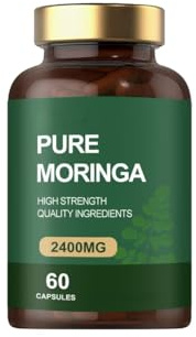 Ekologisk Moringa, 60 Count med rent Moringa Leaf Powder, för daglig energi och vitalitet,1PCS