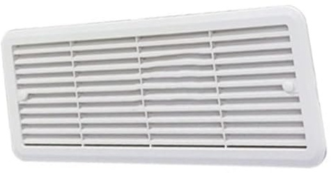 For Thetford, griglia di ventilazione for frigorifero, 483 x 186 mm, copertura in ABS for roulotte, camper, camper, pannello di ricambio for griglia del flusso d'aria bianco