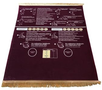 Tappeto da preghiera, morbido, 50 x 90 cm, formula educativa bilingue guidata con struttura robusta, ausilio per preghiera con comfort liscio, stile moderno per vacanze, accessorio per stanza, casa